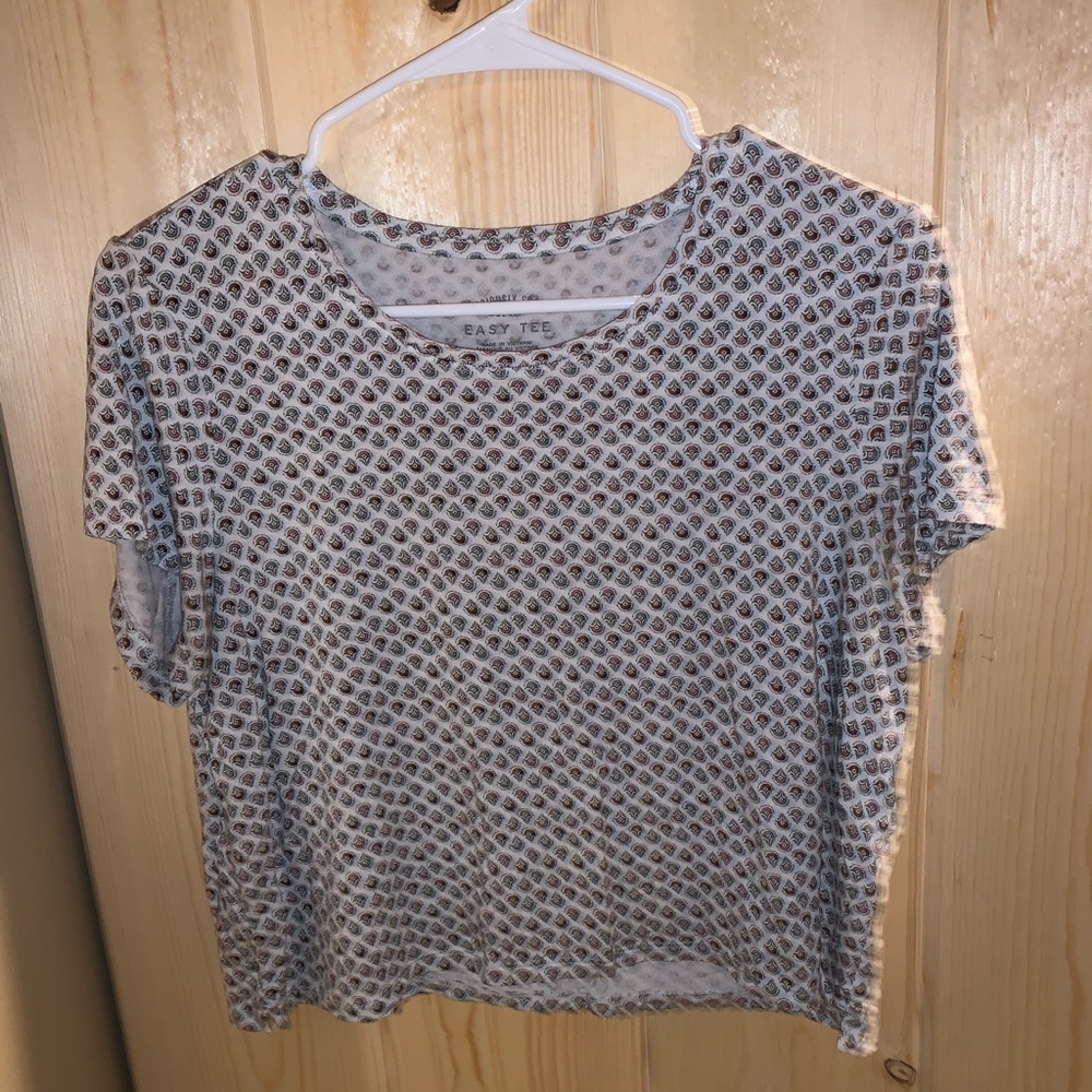 cropped patterned top